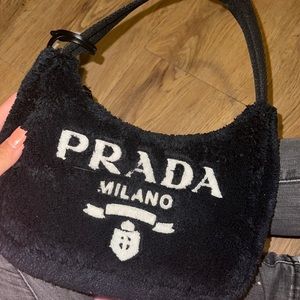 Prada terry purse!! Such a fuzzy cute staple for all seasons!